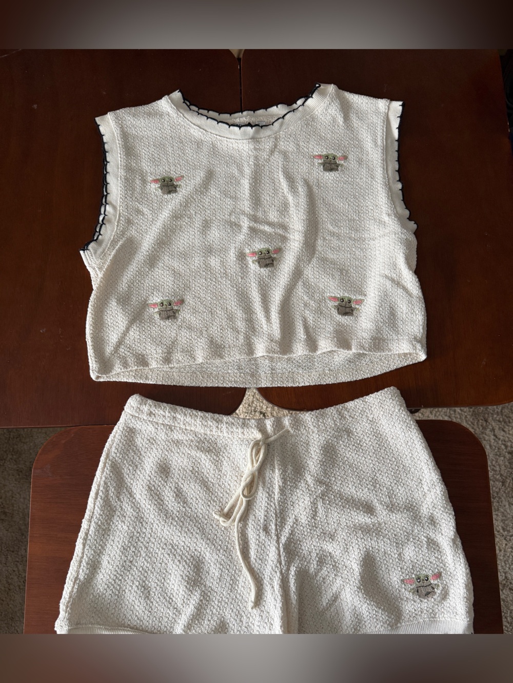 Zara x Star Wars The Mandalorian Women’s Crochet Crop Top Sweater and Shorts Set